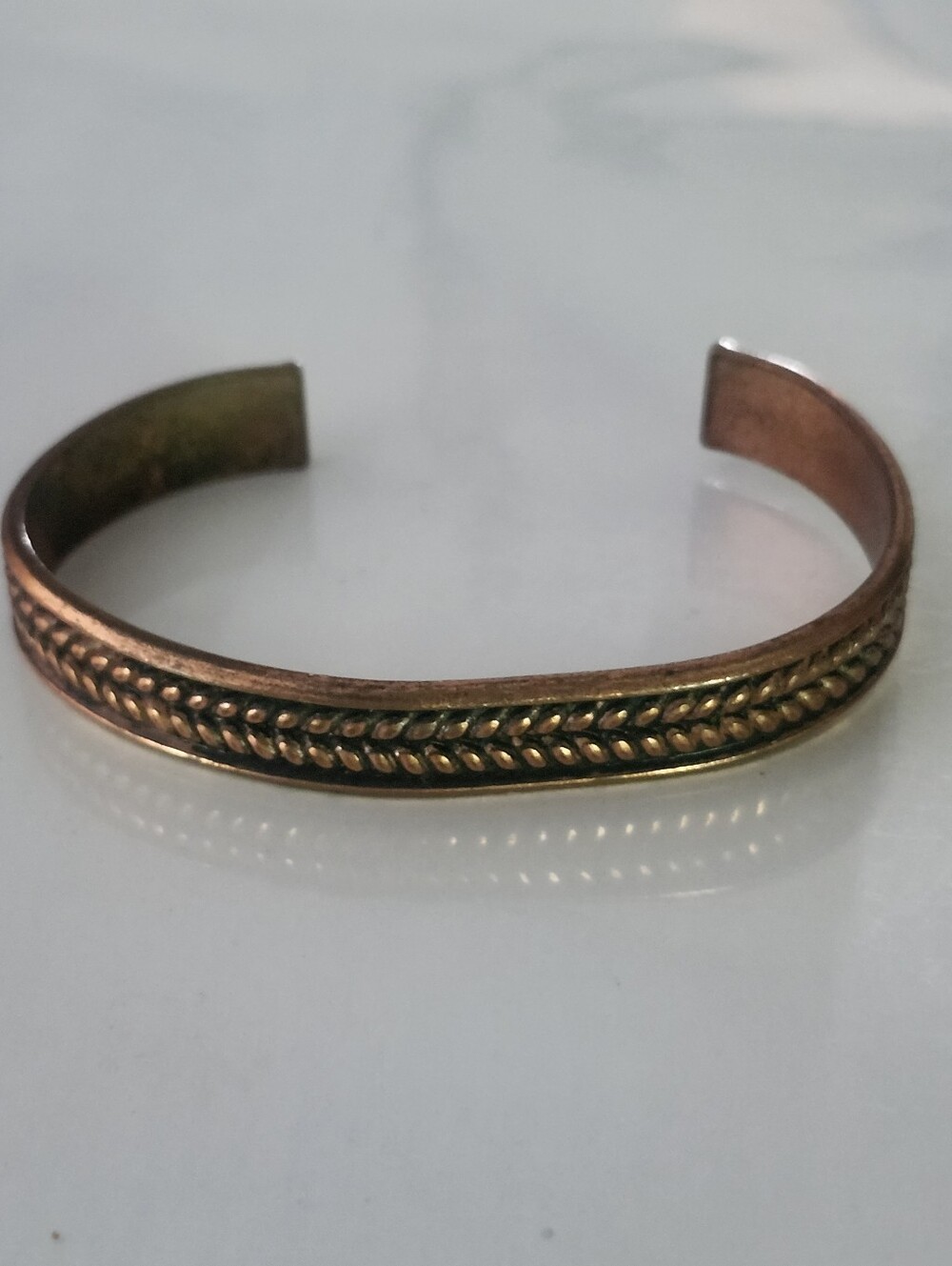Solid Copper Braided Cuff Bracelet